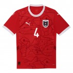 Günstige Fußballtrikots Österreich Kevin Danso 4 Heimtrikot EURO 2024 Kurzarm